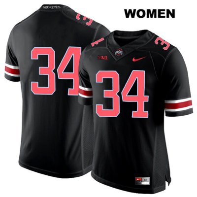 Women's NCAA Ohio State Buckeyes Owen Fankhauser #34 College Stitched No Name Authentic Nike Red Number Black Football Jersey HT20Q62FZ